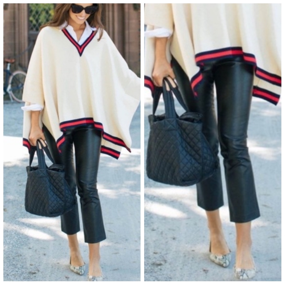 Tuckernuck Kick Flare Cropped Faux Leather Pants Women's Medium Effortless